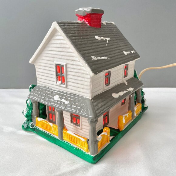 Pacific Rim Ceramic Christmas House Winter Lighted Country Cottage Home #5308 - Picture 5 of 12